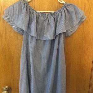 Off the shoulder striped dress